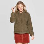 Women's Long Sleeve Crewneck Sherpa Sweatshirt Hoodie - Universal Thread Green