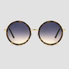 Women's Tortoise Shell Print Crystal Oversized Round Sunglasses - Universal Thread Brown