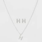 Initial H Crystal Jewelry Set - A New Day Silver, Women's
