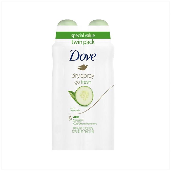 Dove Beauty Dove Cool Essentials Dry Spray Twin Pack - 3.8oz/2ct, Women's