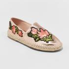 Women's Evangeline Wide Width Embroidered Espadrille Sneakers - A New Day Rose Gold 8w, Size: