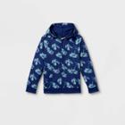 Boys' French Terry Dino Print Hooded Sweatshirt - Cat & Jack Navy