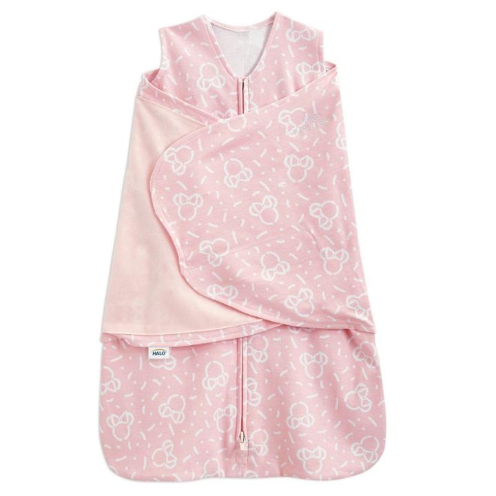 Halo Sleepsack 100% Cotton Swaddle Wrap Disney Baby Collection - Minnie Pink Newborn