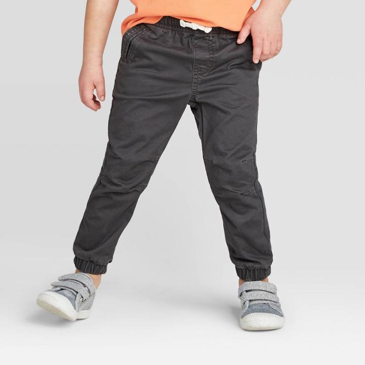 Toddler Boys' Knit Chino Jogger Pants - Cat & Jack Black 12m, Toddler Boy's, Gray