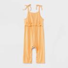 Grayson Mini Baby Girls' Rib Jumpsuit - Orange