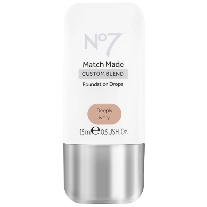 No7 Match Made Foundation Drops Deeply Ivory - 0.5oz, Adult Unisex