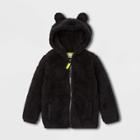 Toddler Sherpa Lined Zip-up Hoodie - Cat & Jack Black 12m, Toddler Unisex