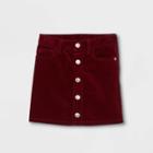Toddler Girls' Corduroy Button-front Skirt - Cat & Jack Burgundy
