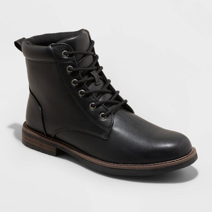 Men's Jeffrey Lug Combat Boots - Goodfellow & Co Black