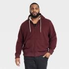 Men's Big & Tall Sherpa Lined Zip-up Hoodie - Goodfellow & Co Maroon