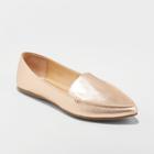 Women's Micah Wide Width Pointed Toe Closed Loafers - A New Day Rose Gold 5 W, Size:
