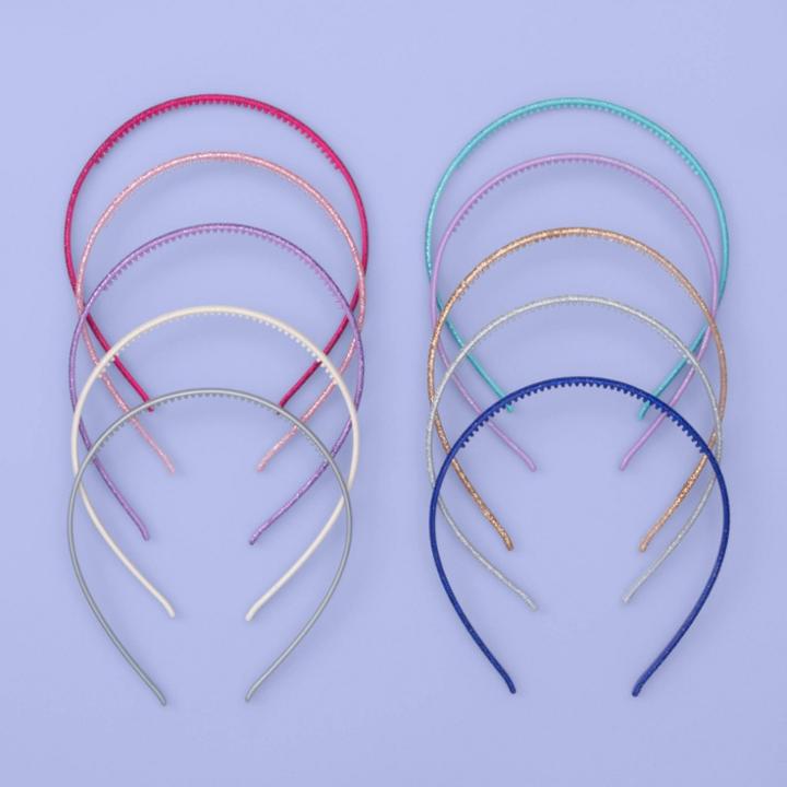 Girls' 10pk Glitter Metallic Headbands - More Than Magic , Women's