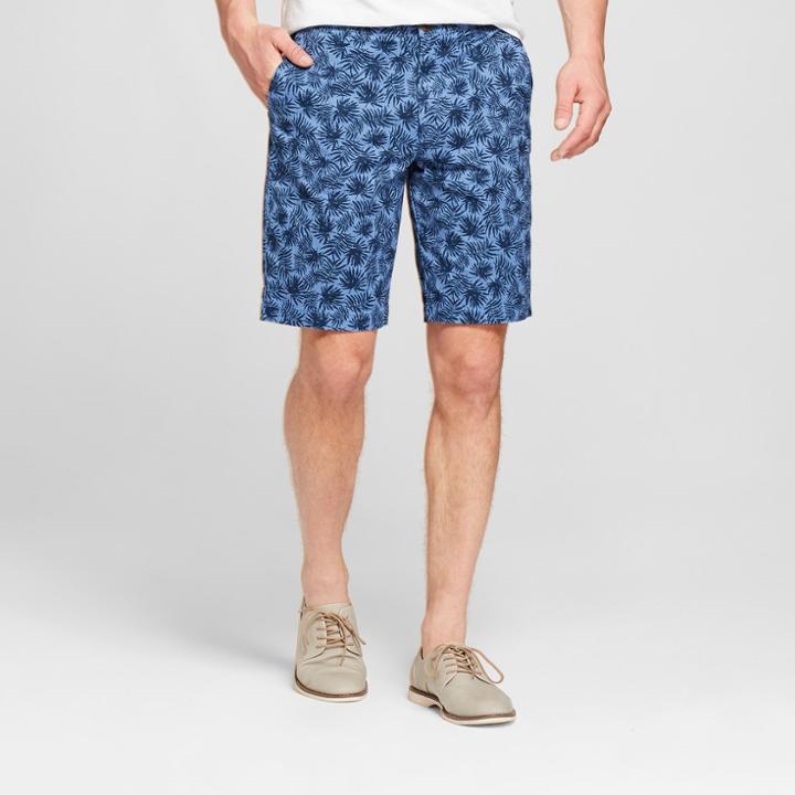 Men's 9 Floral Linden Flat Front Shorts - Goodfellow & Co Blue Floral 33, Xavier Navy