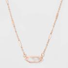 Boxed Hexagon With Howlite Semi-precious Stone Bar Necklace - A New Day White, Women's