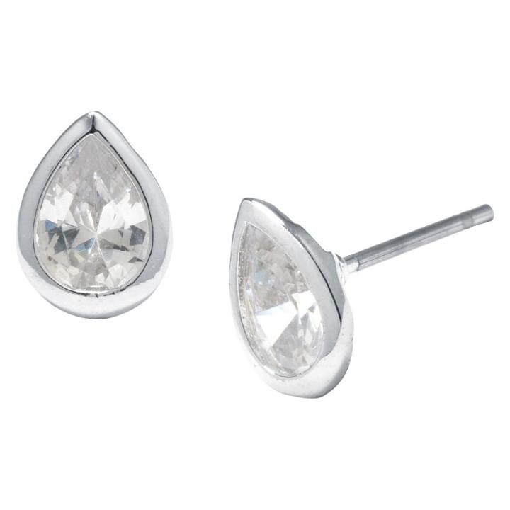 Target Silver Plated Pear Cubic Zirconia Stud Earrings (8x6mm), Girl's,