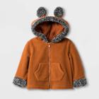 Baby Boys' Sherpa Bear Cardigan Hoodie Romper - Cat & Jack Brown Newborn, Boy's