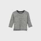 Toddler Boys' Striped Sweater Knit Long Sleeve T-shirt - Cat & Jack Charcoal Heather