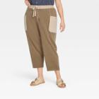 Women's Plus Size High-rise Cargo Utility Tapered Pants - Universal Thread Forest Green