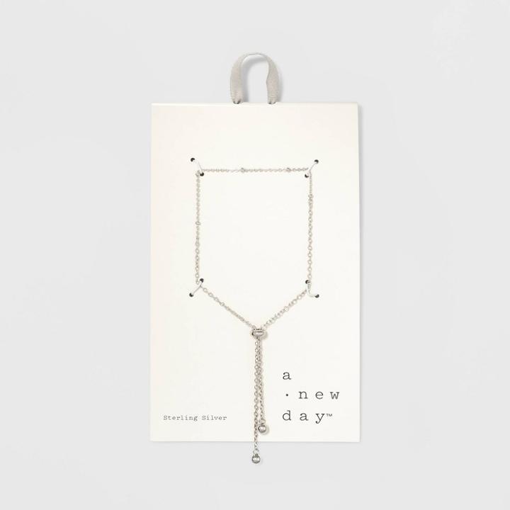 Sterling Silver With Crimp Stations Adjustable Bracelet - A New Day