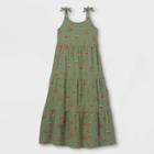 Girls' Printed Knit Sleeveless Maxi Dress - Cat & Jack Army Green