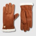 Isotoner Women's Smartdri Recycled Sherpa Lined Gloves - Camel
