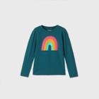Girls' Long Sleeve Rainbow Graphic T-shirt - Cat & Jack Blue