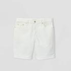 Women's Plus Size Mid-rise Bermuda Jean Shorts - Ava & Viv White