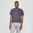 Target Men's Striped Standard Fit Short Sleeve Henley - Goodfellow & Co Federal Blue