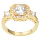 2 7/8 Ct. T.w. Journee Collection Round Cut Cz Basket Set Engagement Ring In Brass - Gold