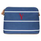 Cathy's Concepts Personalized Blue Striped Cosmetic Bag - Y