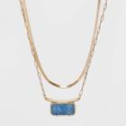 Semi-precious Blue Aventurine Chain Necklace - Universal Thread Dark Blue
