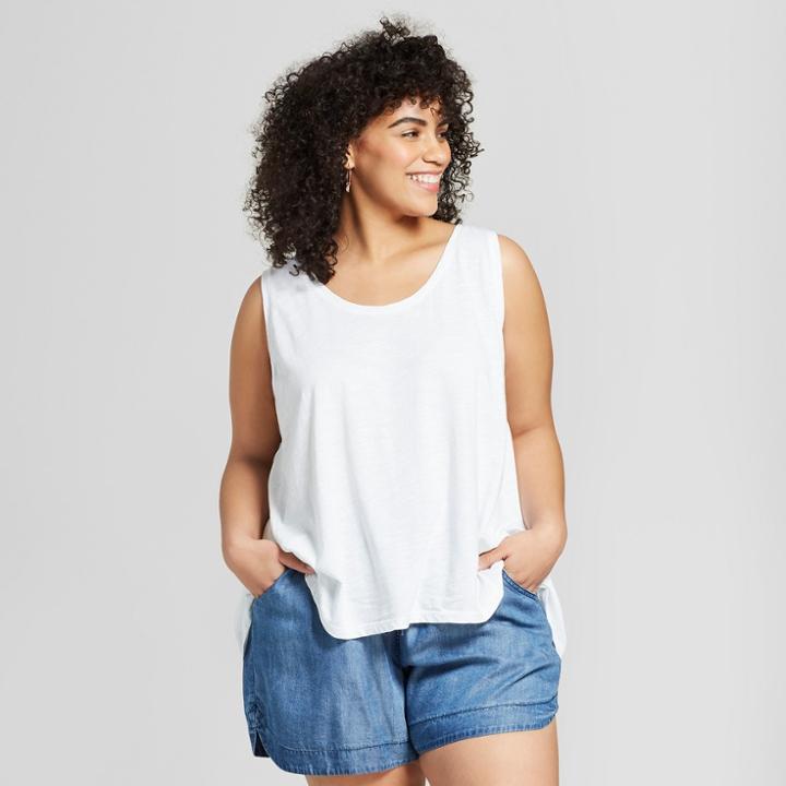 Women's Plus Size Swing Tank - Universal Thread White