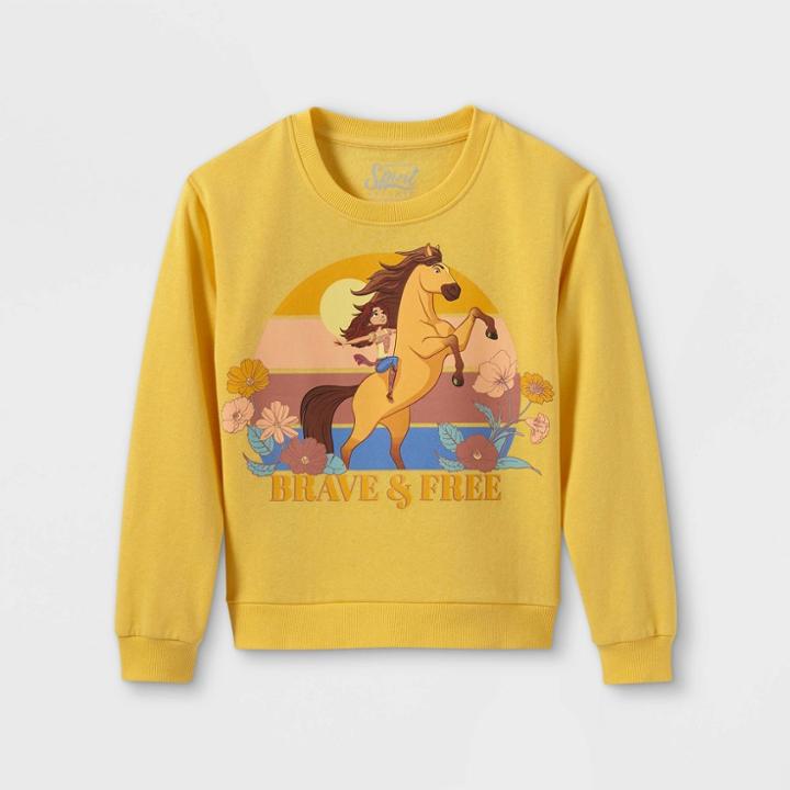 Girls' Spirit Riding Free Pullover Sweatshirt - Yellow