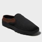 Men's Dluxe By Dearfoams Orville Herringbone Slippers - Black L(11-12), Size: Large (11-12), Brown Black