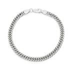 Tiara Sterling Silver Thick Double Curb Chain Bracelet, Girl's, White