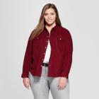 Women's Plus Size Long Sleeve Corduroy Western Shirt - Universal Thread Burgundy (red)