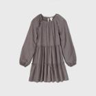Girls' Leopard Print Ruffle Dress - Art Class Gray