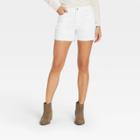 Women's High-rise Midi Jean Shorts - Universal Thread White
