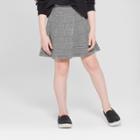 Girls' Pull On Plaid Skirt - Art Class Black/white