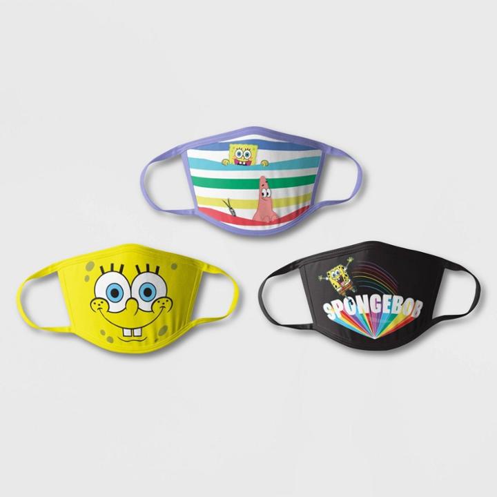 Spongebob Squarepants Kids' 3pk Spongebob Face