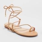 Women's Josie Lace Up Sandals - A New Day Tan