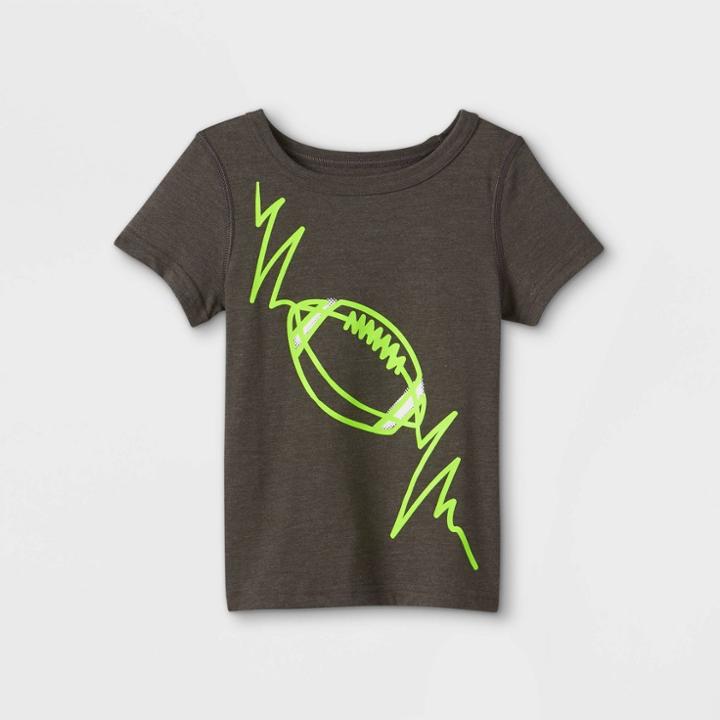 Toddler Boys' Adaptive Football Short Sleeve Graphic T-shirt - Cat & Jack Charcoal Gray