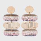 Mixed Solid And Cutout Soft Rectangle Charm Drop Earrings - Universal Thread Black