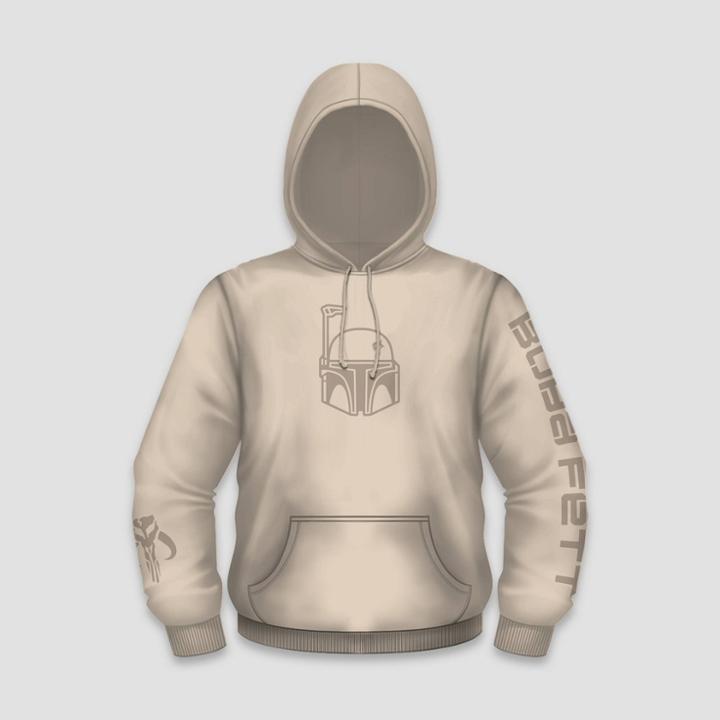Men's Star Wars Boba Fett Hooded Graphic Sweatshirt - Beige