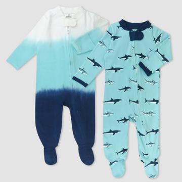 Honest Baby 2pk Organic Cotton Footed Sleep N' Play