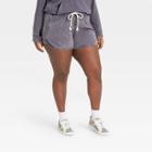 Women's Plus Size Mid-rise French Terry Pull-on Shorts - Universal Thread Dark Gray