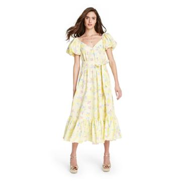 Women's Ins Puff Sleeve Dress - Loveshackfancy For Target Light Yellow