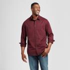 Men's Big & Tall Standard Fit Military Shirt - Goodfellow & Co Burgundy (red)