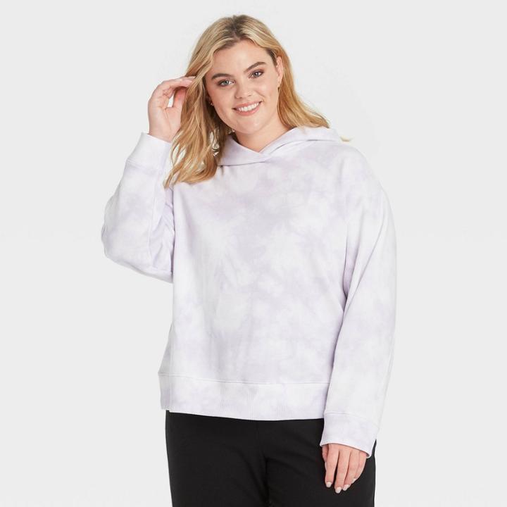 Women's Plus Size Hooded Sweatshirt - A New Day Light Purple