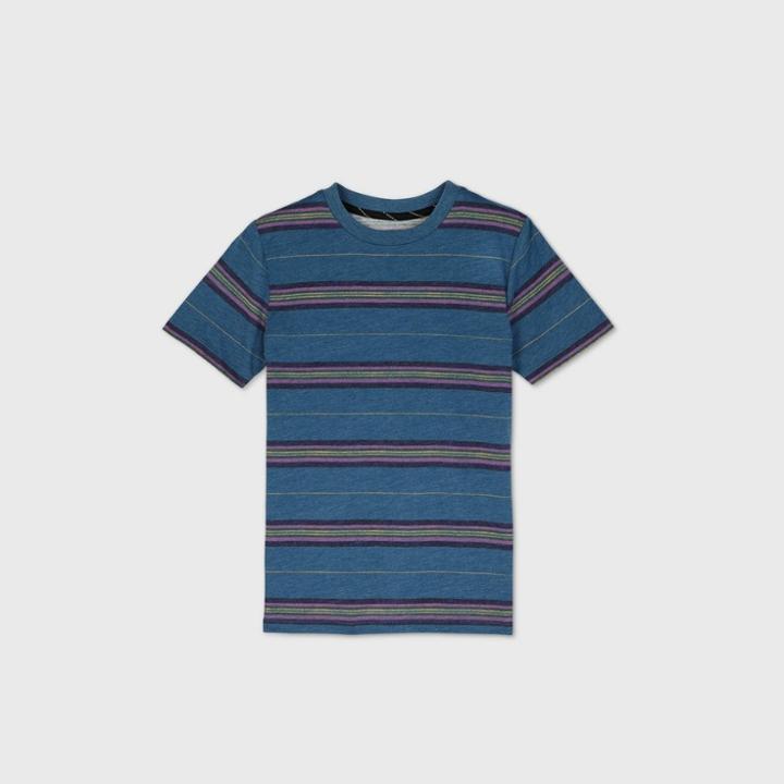Oversizeboys' Striped Short Sleeve T-shirt - Art Class Blue